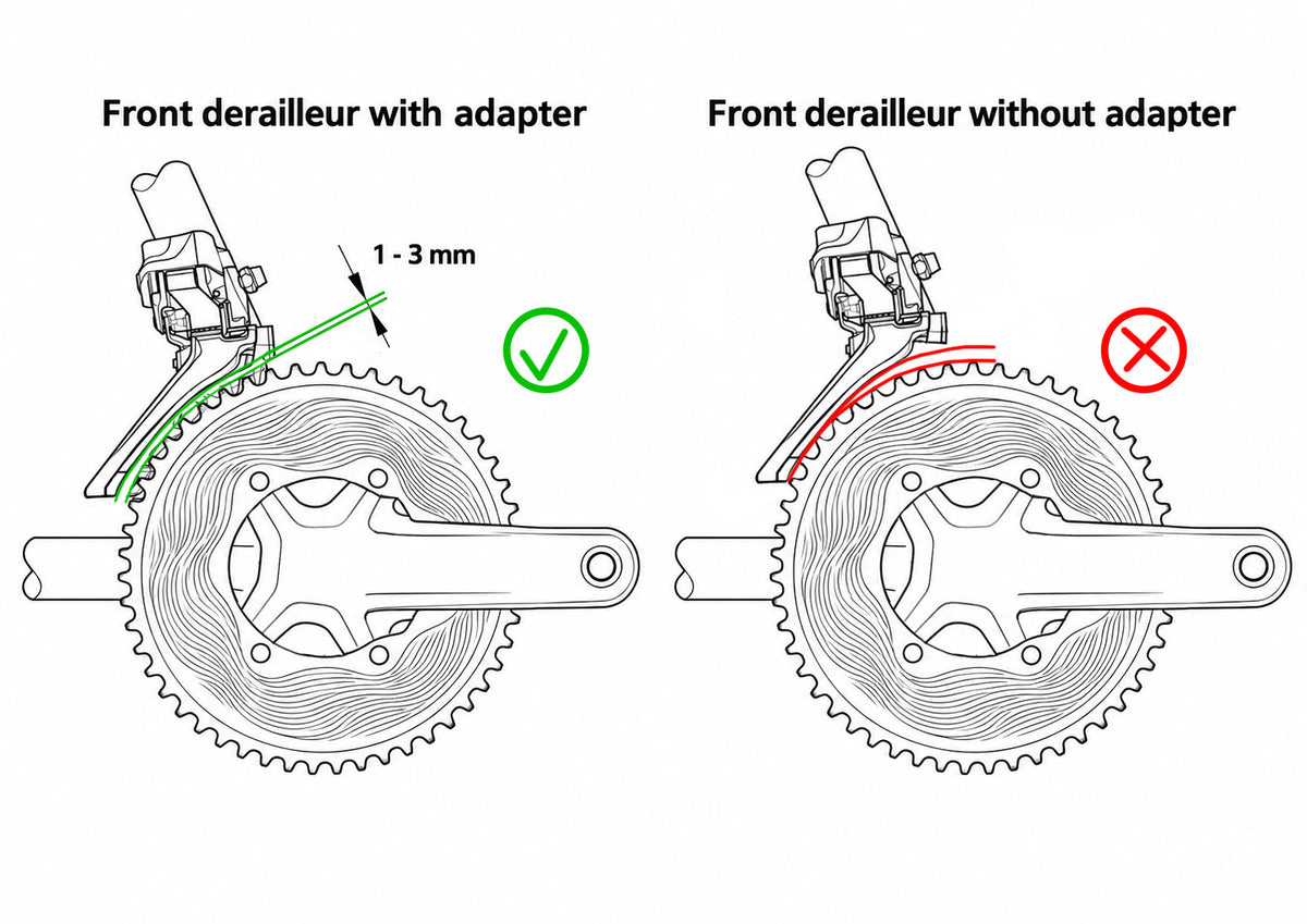 Adapter for Shimano front derailleur | for set 56T-40T
