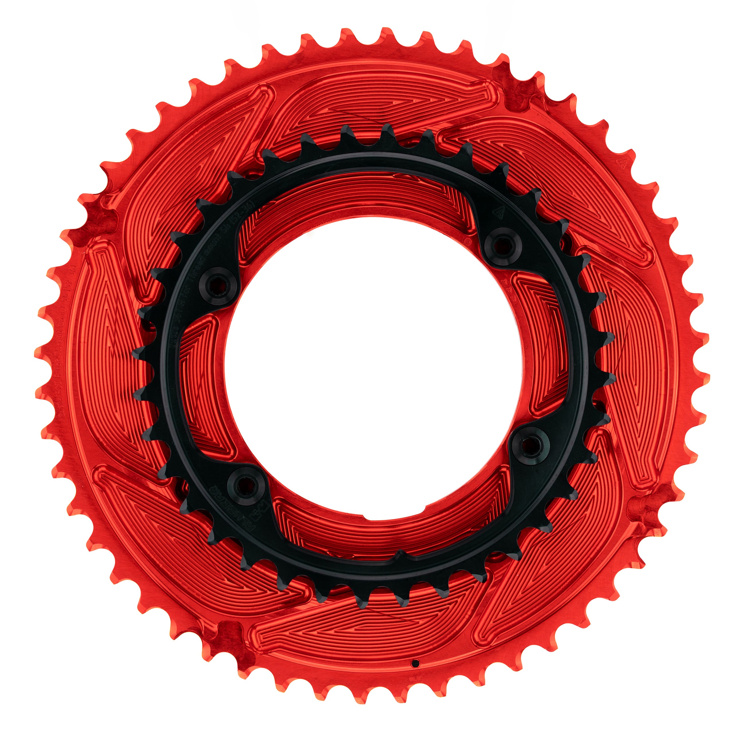 ALUGEAR AERO Round 2X Chainring Set for AXS DUB Thread Mount Power