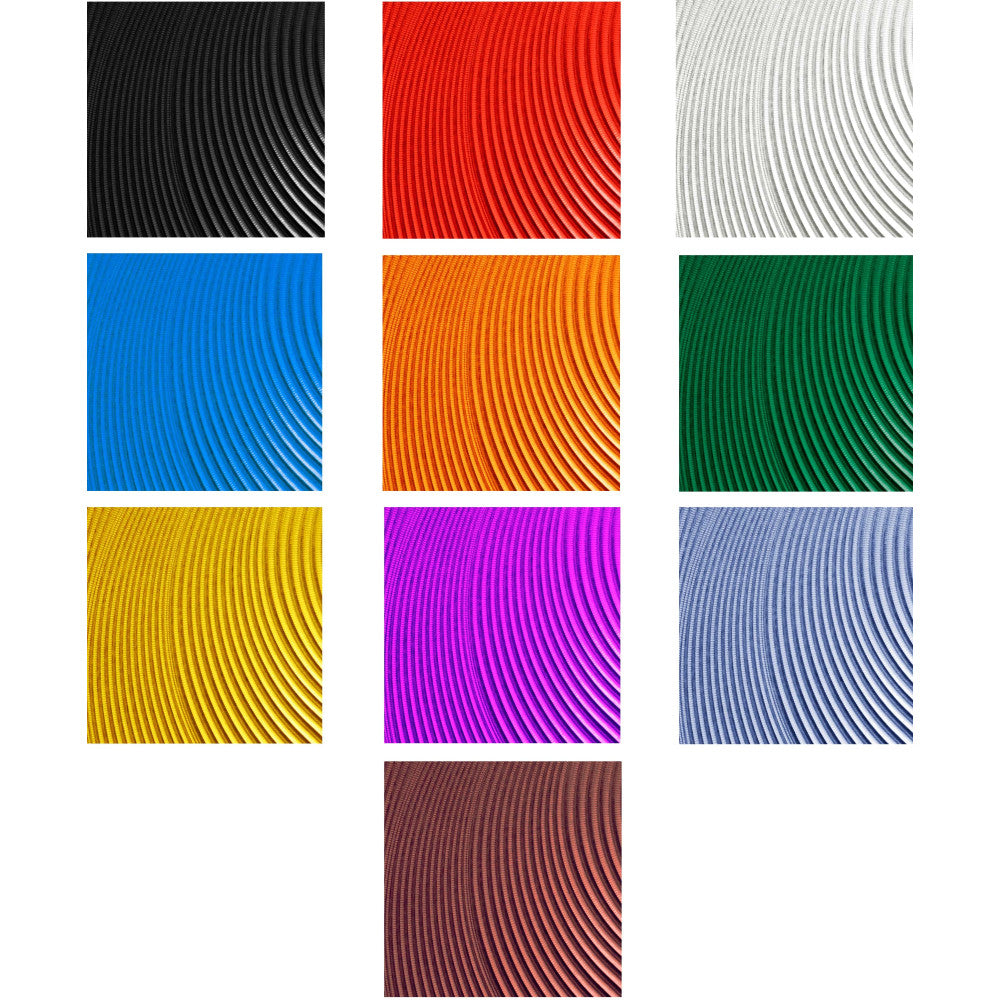Color swatch grid showing 10 anodized finish options for ALUGEAR headset top cap