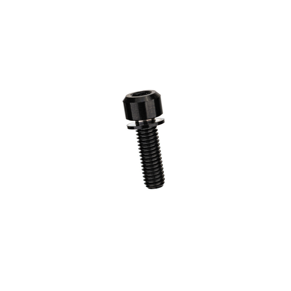 Single black ALUGEAR M4 socket cap bolt with integrated washer for front derailleur adapter